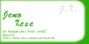 jeno kese business card